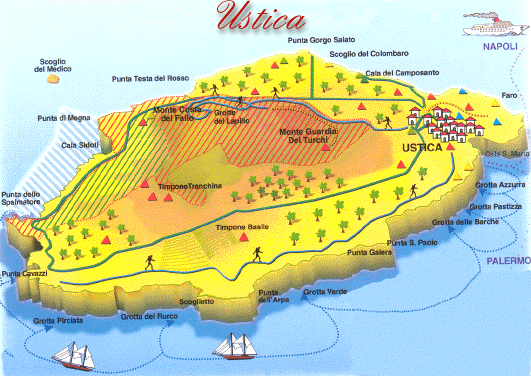 Cartina Terrestre dell'Isola di Ustica